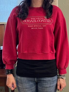 Sugar Coated Red Cropped Sweatshirt